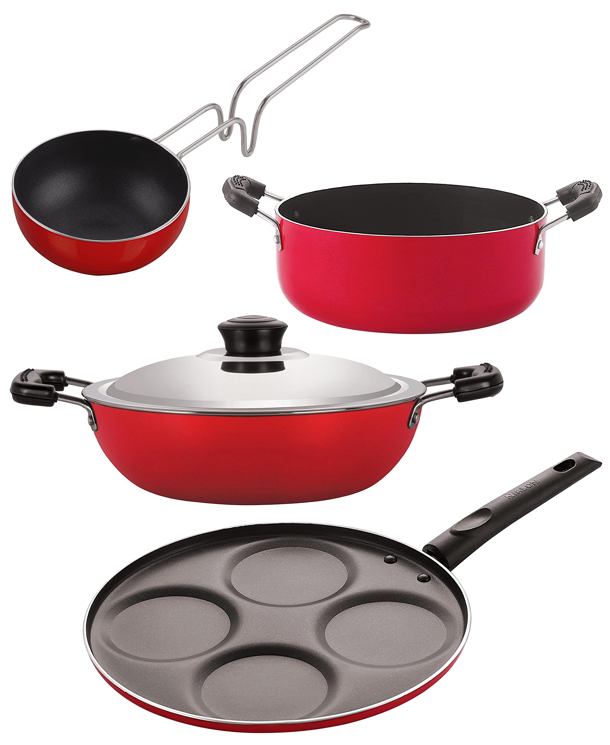 Nirlon Non Stick Aluminium Gift Set of 4 Pieces with Bakelite Handle (DKD(J)_VG_UP4_CS24)