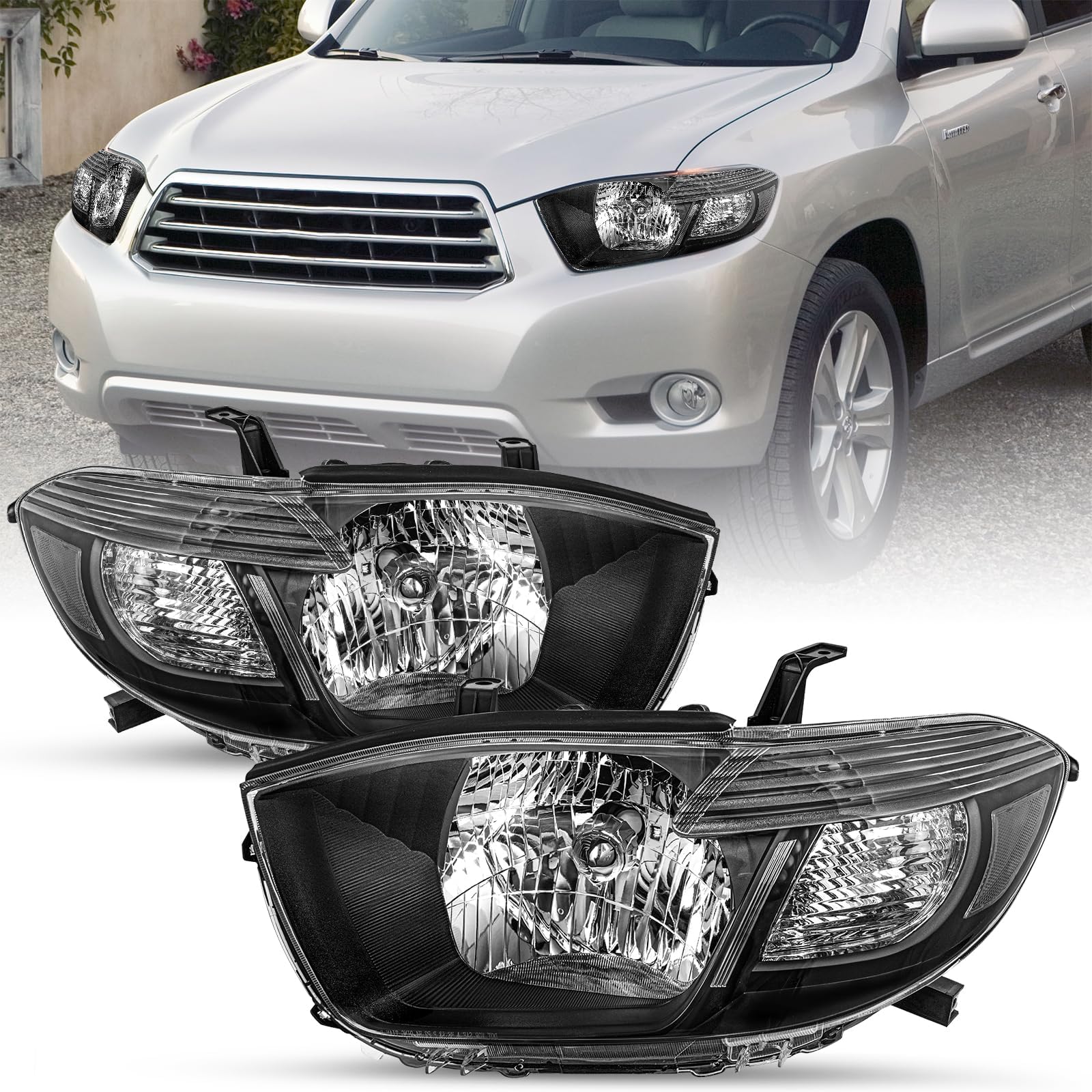 Amazon.com: SOCKIR Halogen Headlight Assembly Fit for 2008 2009 2010 ...