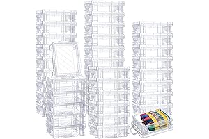 Suzile 40-Pack Clear Plastic Crayon Storage Boxes with Lids for School, Office,...