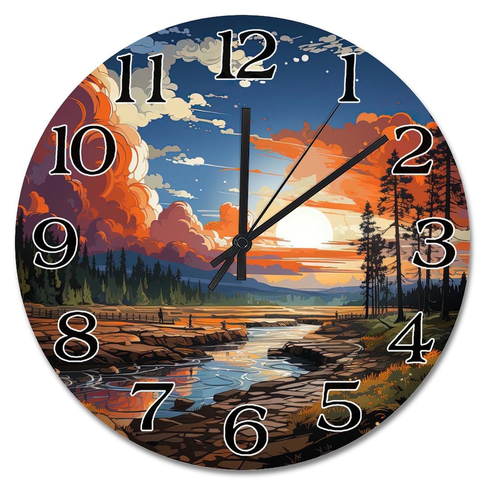 Horloge murale moderne effet pierre de 25,4 cm décoration de standing