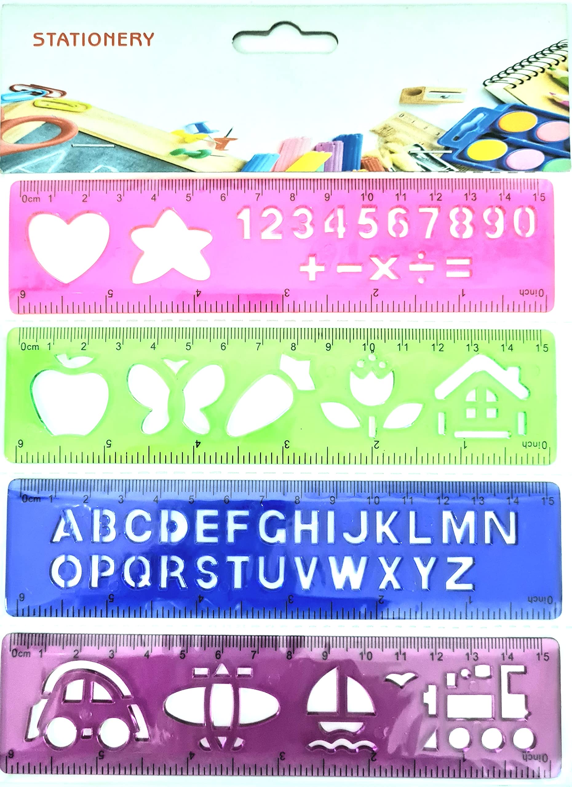 4 pieces stencil ruler