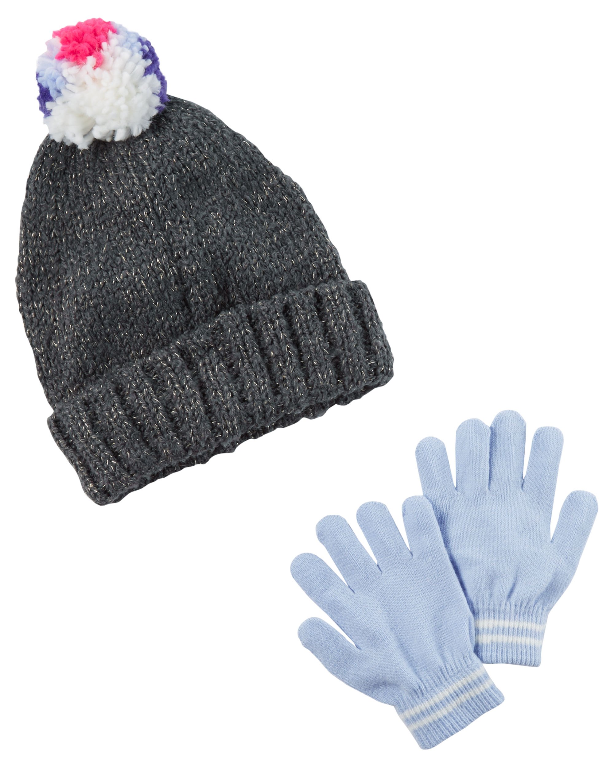 Carter's Set guanti e guanti da bambina, 4-8, grigio, 4-8