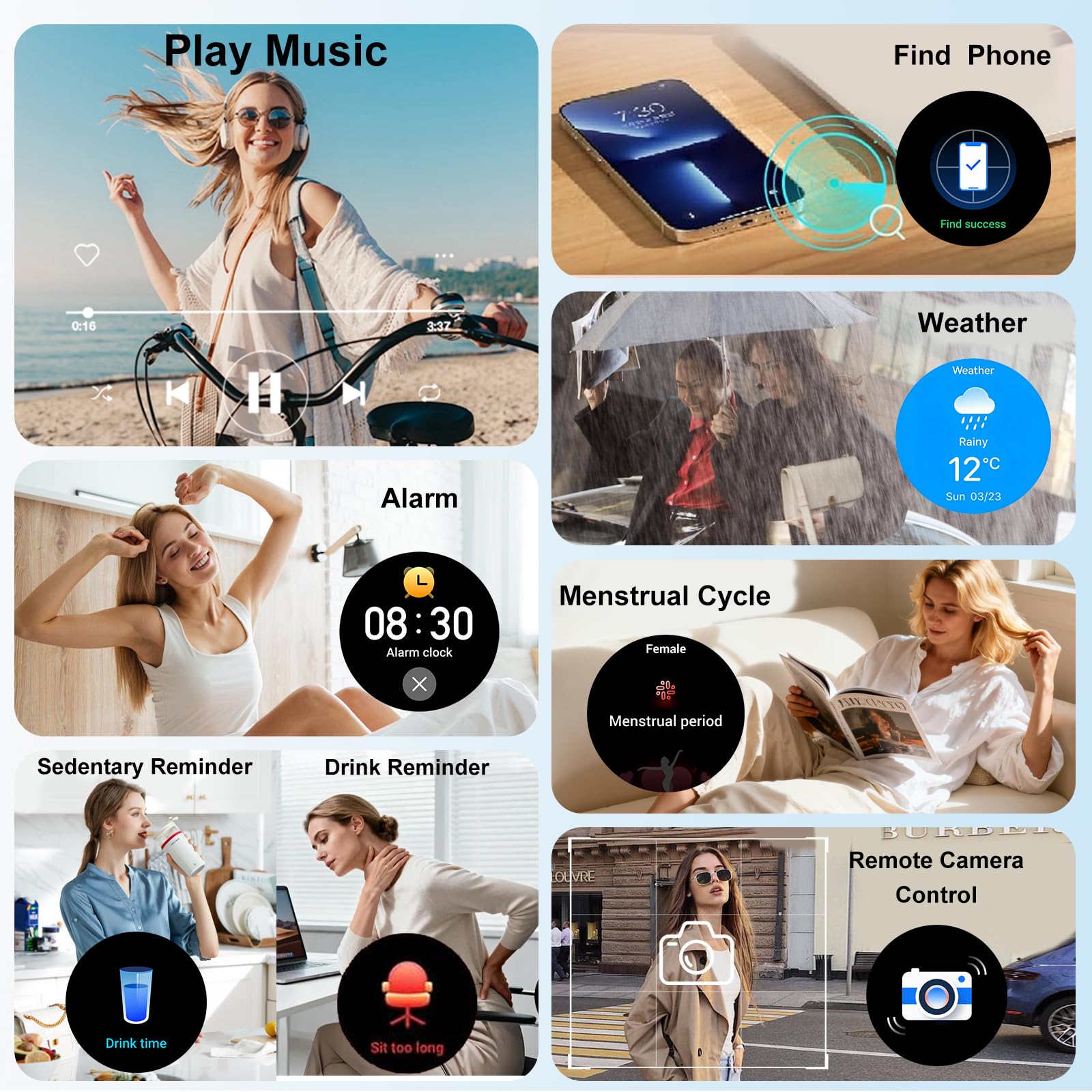 Smartwatch Donna con Diamant,1,27" HD Smart Watch con Chiamate Bluetooth,3 Cinturini/SpO2/Pressione/Sonno/Passi/Calorie, IP68, 120+ Sportivo orologio donna smartwatch per Android/iOS,Argento