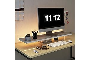 Elegant White Monitor Stand: Optimize Workspace with Style and Convenience