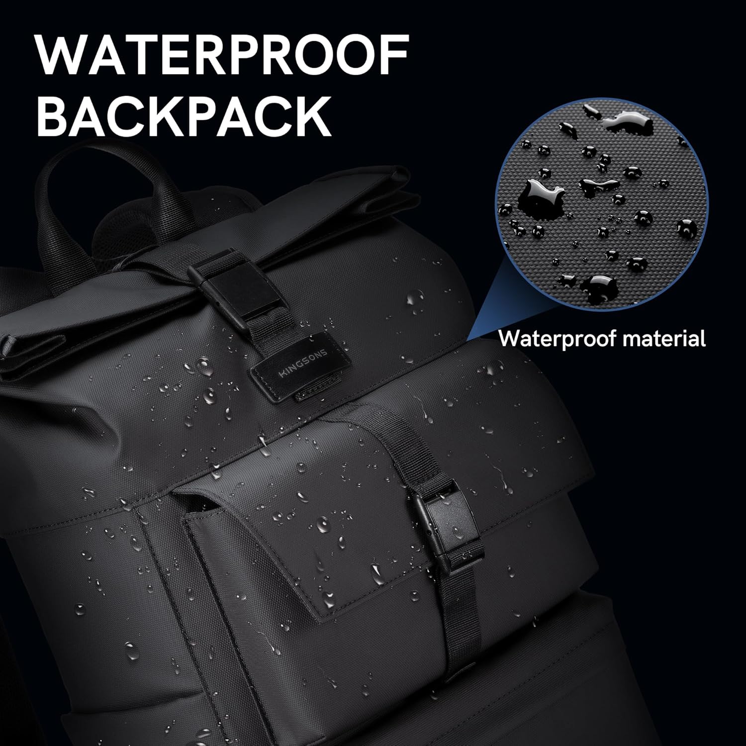 Kingsons Travel Laptop Backpack, Anti Theft Lightweight Backpacks，Waterproof Backpack Casual Daypack Computer Bag Gift - Image 5