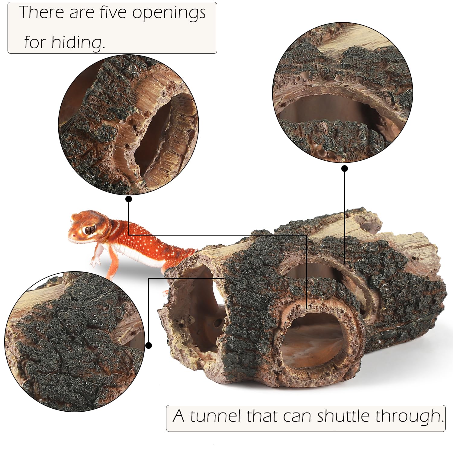 IBWell Aquarium Wood Fish Tank Decor - Resin Fake Log Hideout For Fish, Turtles, Reptiles Up To 20 Gallon Tank - View #8