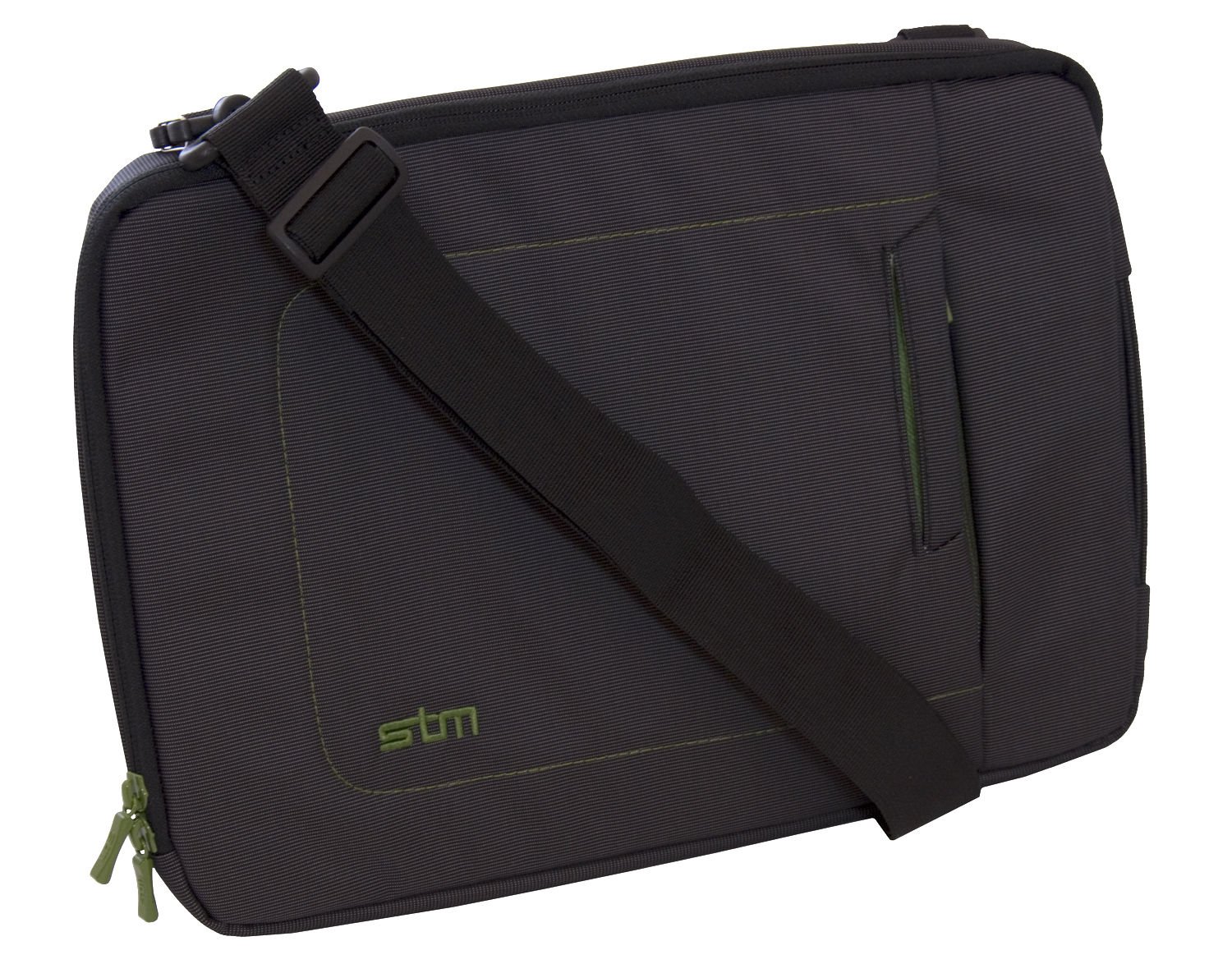 STM dp-2141-1 Jacket Small Sleeve, Fits Most 13-Inch Screens- Black/Green