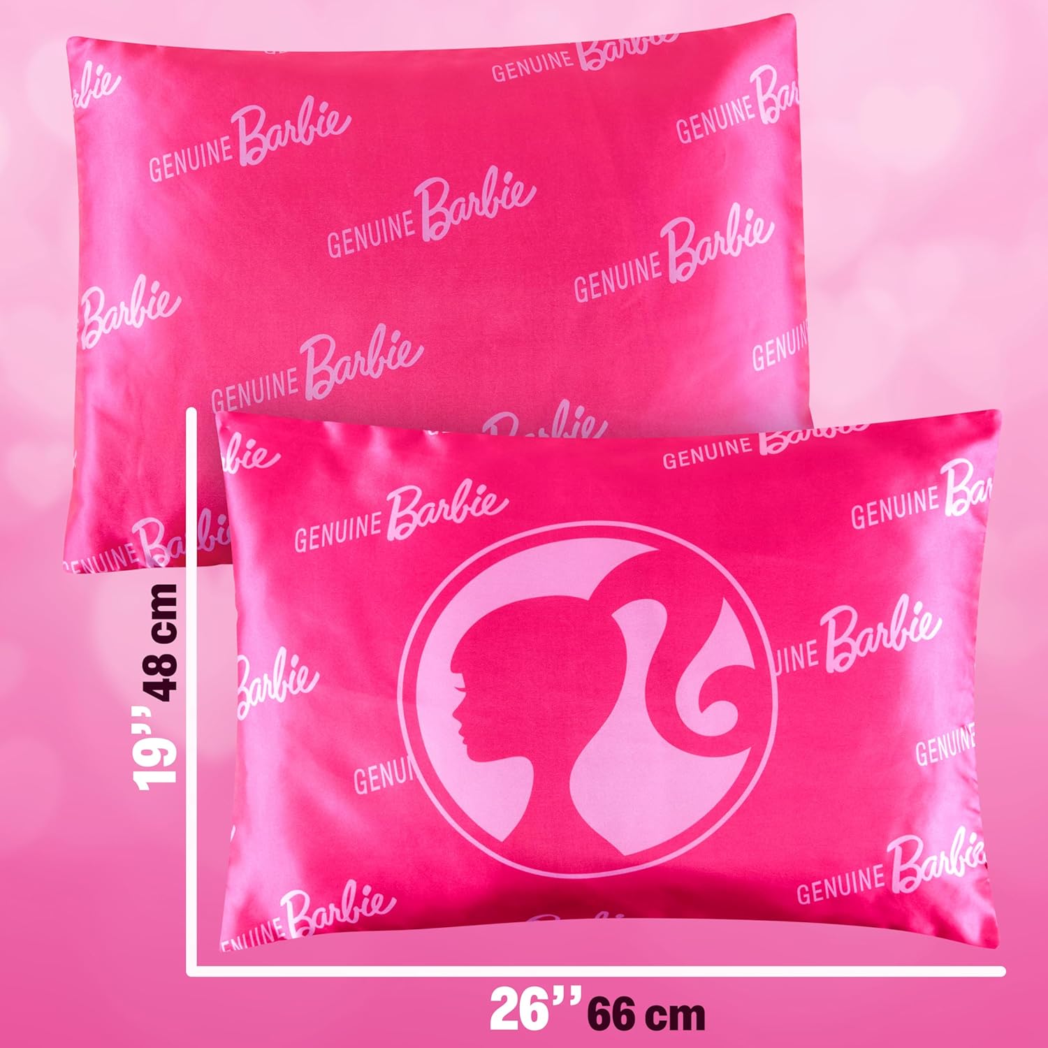 Get Trend Barbie Satin Pillowcase 19x26 in, Soft Touch Pillow Covers for Hair and Skin, Zipper Closure, Smooth Glossy Finish, Gifts for Girls, Teens - Image 3