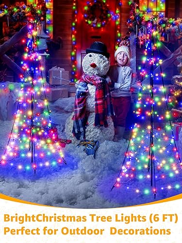 Miniatura 2 de Luces de árbol de Navidad con 202 LED, luces de Navidad de control remoto de 6 pies con 8 modos de iluminación, IP67 impermeables al aire libre,