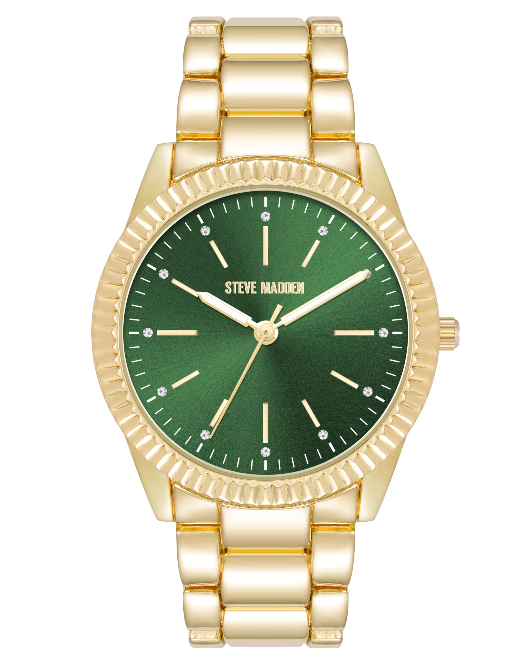 Steve Madden Women's Genuine Crystal Accented Bracelet Watch