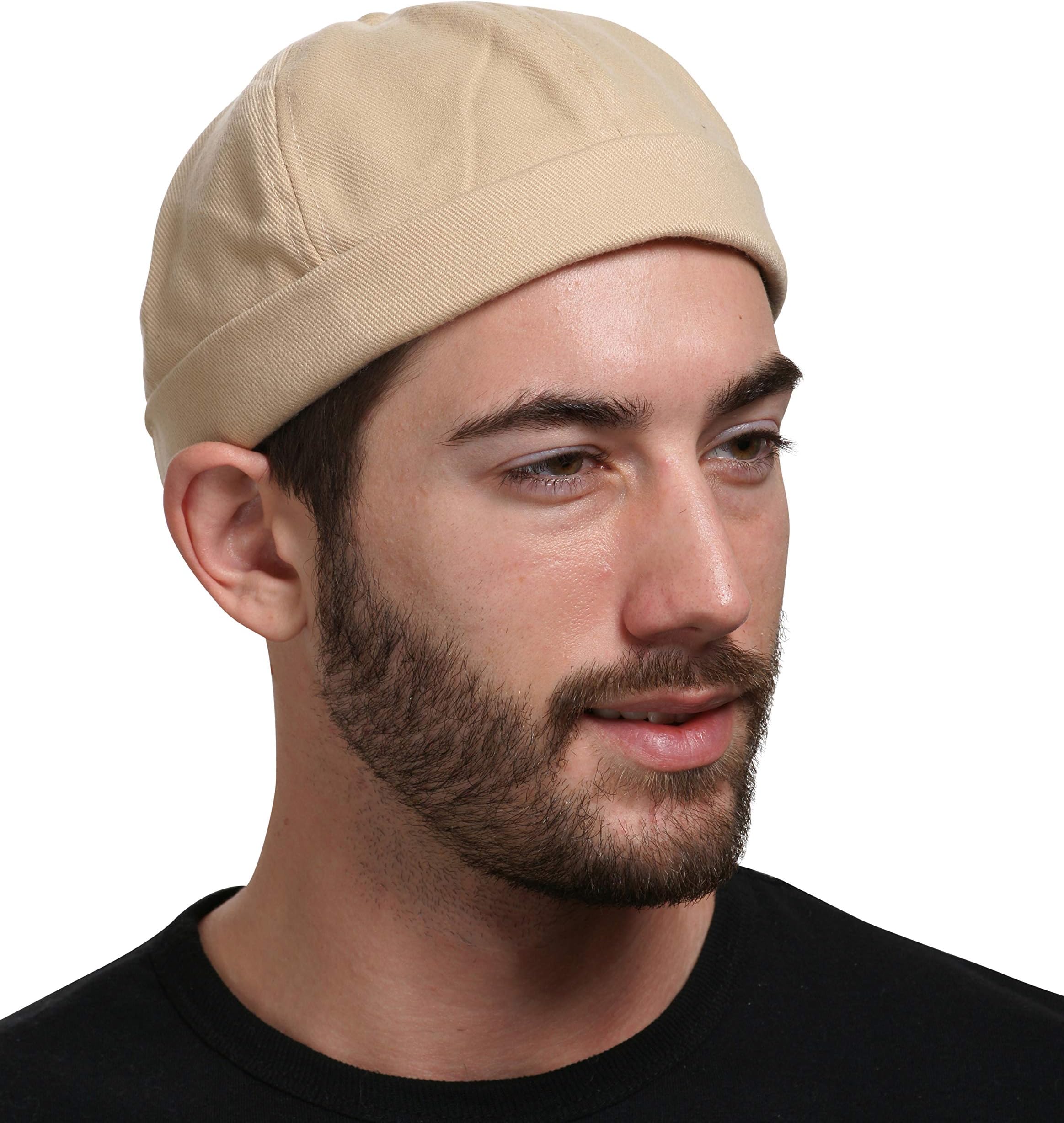 Brimless Hats for Men & Women Fisherman Beanie Docker Hat No Brim Cotton Skull Cap