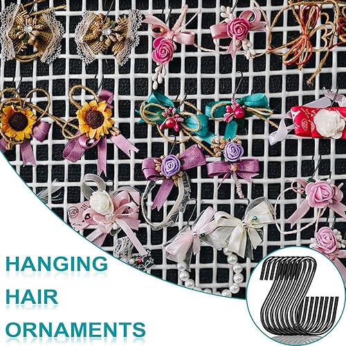 Miniatura 2 de Gicare Ganchos pequeños en S de 1 pulgada para colgar, paquete de 120 ganchos negros pequeños en S, ganchos decorativos para joyas, plantas,