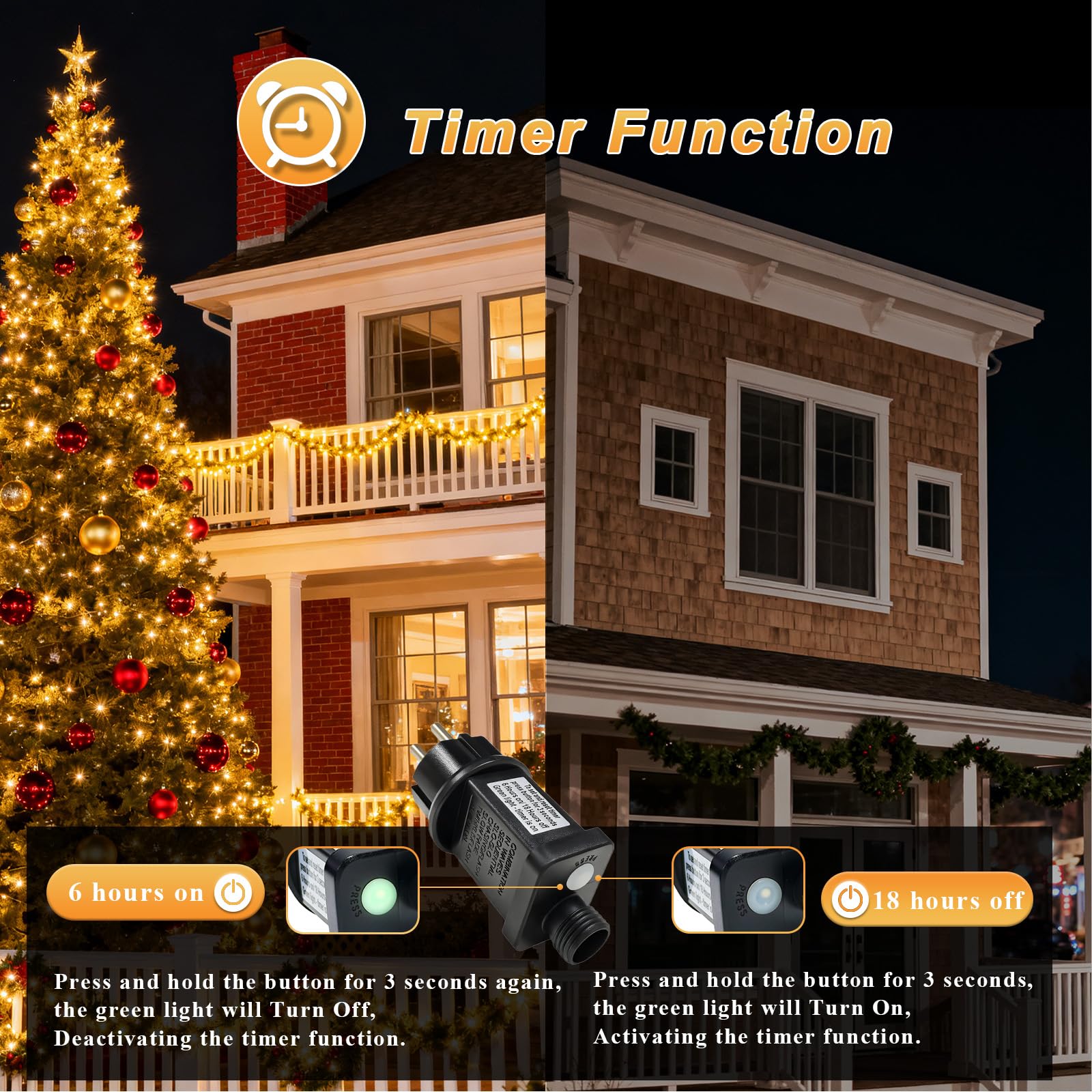 Guirlande Lumineuse Extérieure Électrique 100m Lumières de Noël avec Prise et Minuterie, 8 Modes IP44 Étanche - Blanc Chaud