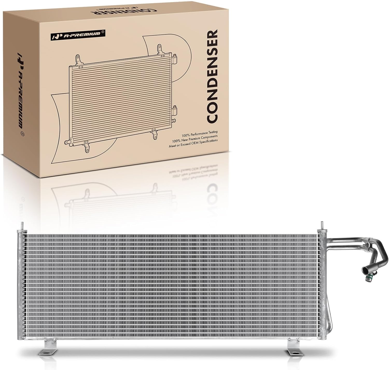 A-Premium Air Conditioning A/C Condenser Compatible with Jeep Cherokee 1997-2001 2.5L 4.0L, Replace# 4895, 55036595AD