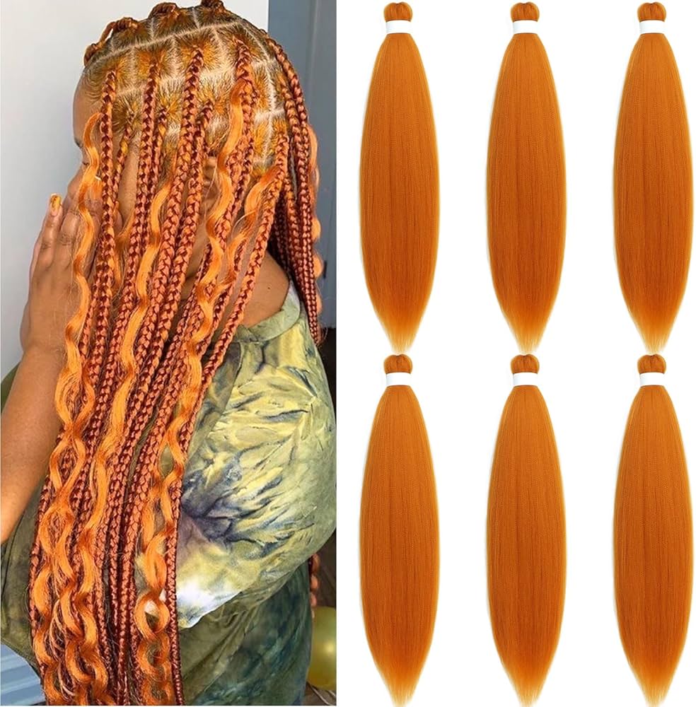 Amazon.com : Ginger Orange Braiding Hair Pre Stretched Kanekalo