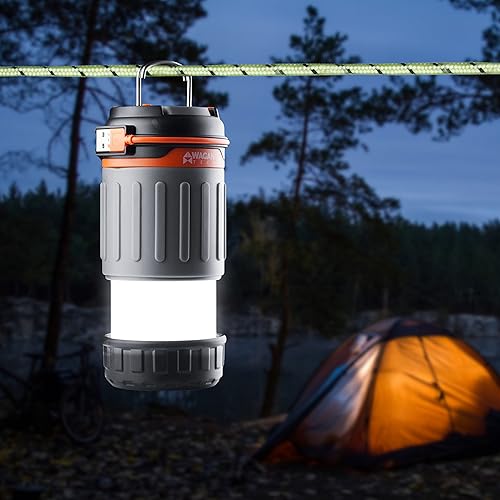 Miniatura 4 de WAGAN EL4304 Linterna LED plegable para camping, recargable por USB, 240 lúmenes, linterna colgante, ganchos magnéticos, base magnética para