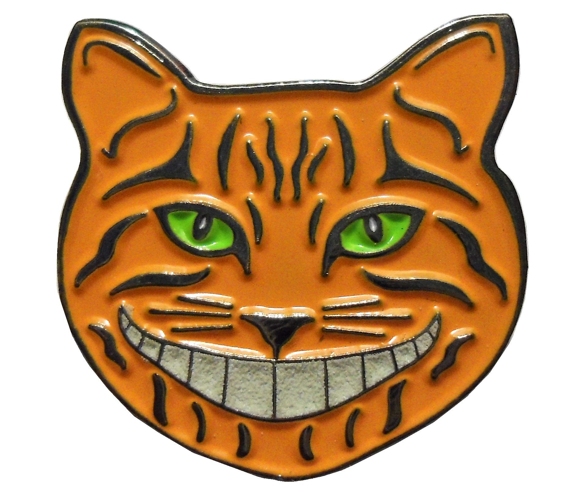 Smiling Grinning Cheshire Cat 25mm Metal Enamel Badge