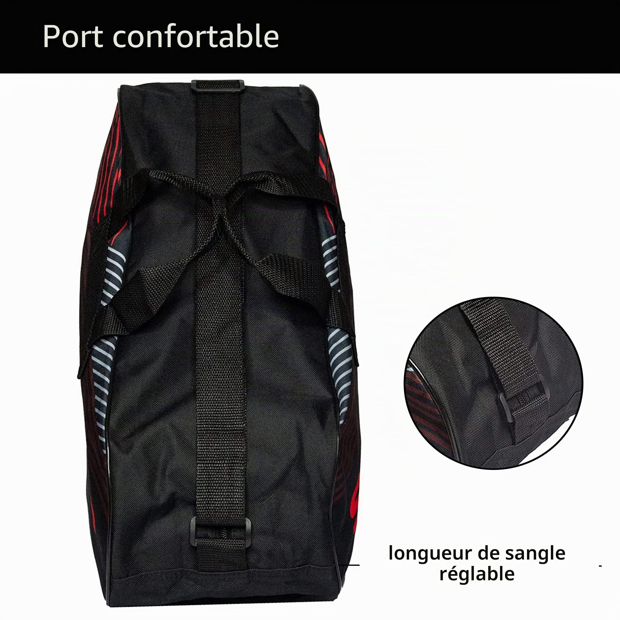 Sherwood – Sac de Transport pour Patins, Adultes et Enfants | Idéal pour Le Hockey sur Glace, Les Patins à Glace et en Ligne | Format Compact 42 x 15 x 37 cm (Redline)