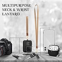 Vista 79 de Soporte de tarjetas de ID 2 en 1, cartera chica multiusos, correa de muñeca extraíble, cordón para cuello, ventana clara, 5 ranuras, para teléfono