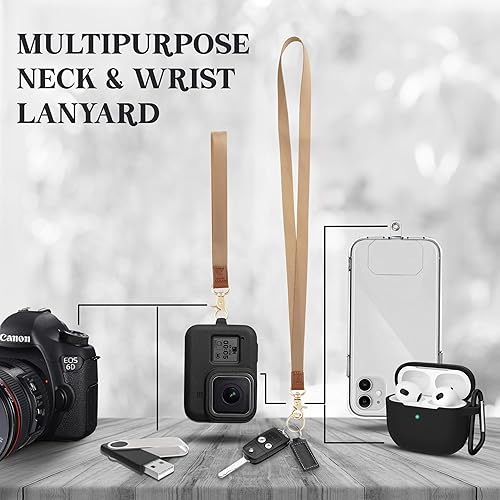 Miniatura 6 de Soporte para tarjetas de identificación 2 en 1 y cartera con cordón, cartera pequeña multiusos para mujer con correa de muñeca extraíble y cordón