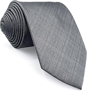 SHLAX&WING メンズネクタイ 無地 グレー シルクネクタイ ビジネススーツ