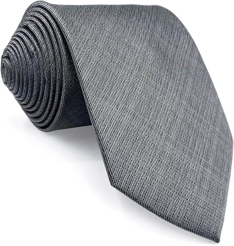 Gravata masculina cinza de cor sólida gravatas de seda terno de negócios