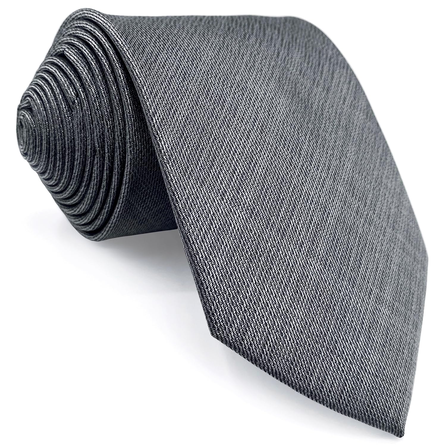 Shlax&Wing Solid Color Grey Mens Skinny Neckties Ties Business Suit Skinny