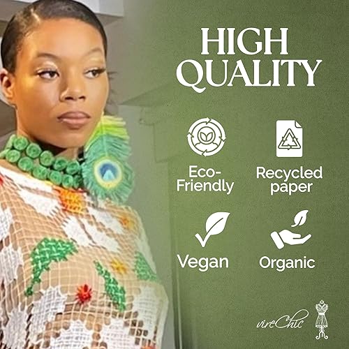 Miniatura 5 de Handmade Peacock Crochet Maxi Earrings - Natural Fibers & Upcycled Materials - Eco-friendly Sustainable Handcrafted Jewelry - Exclusive & Unique