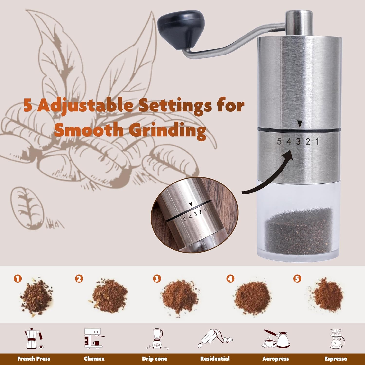 Topadorn Ceramic Travel Mug Porcelain Coffee Cup with Spill-proof Lid and Box, Manual Coffee Grinder