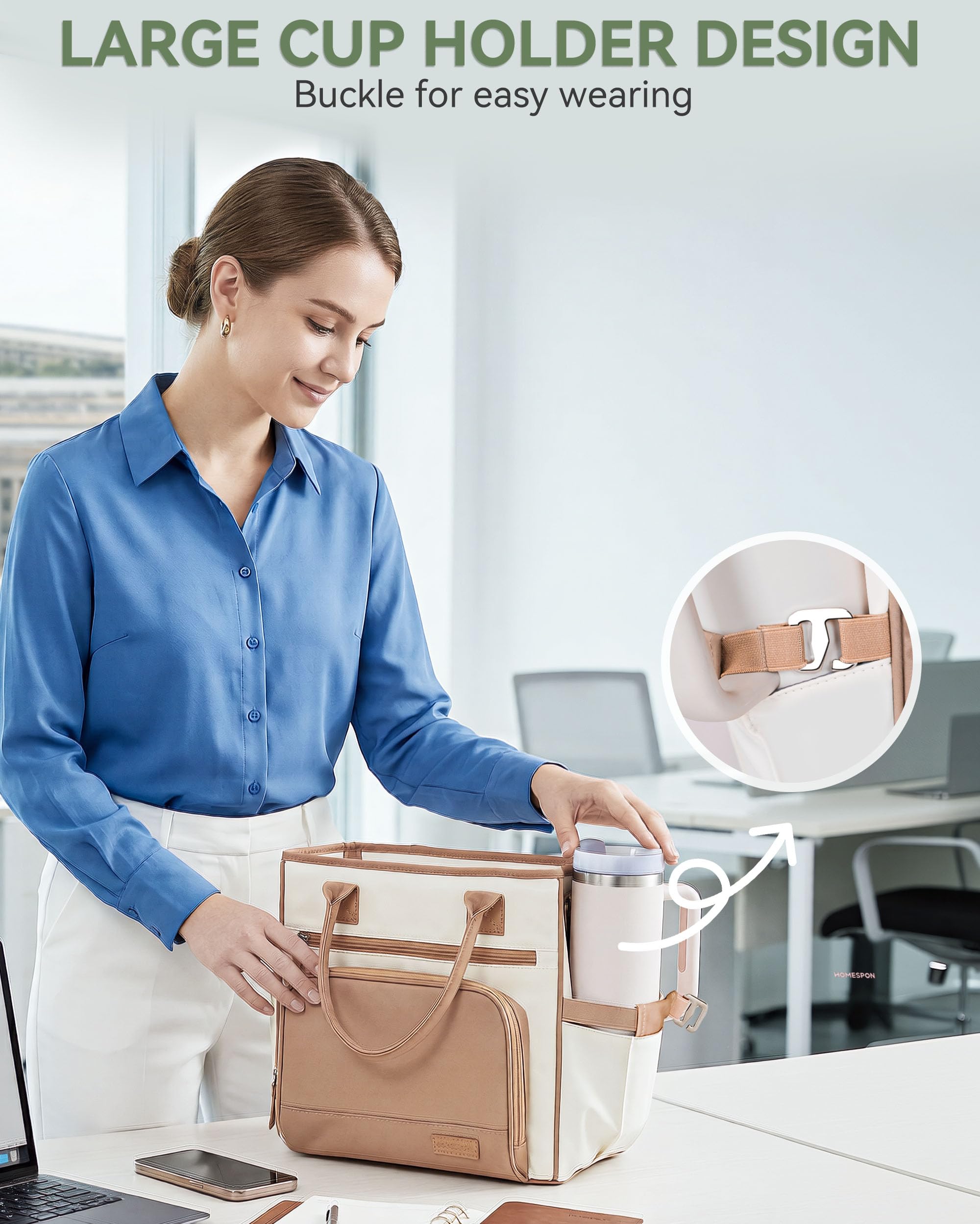 HOMESPON Borsa termica per il pranzo, a prova di perdite, con tasca posteriore e tracolla