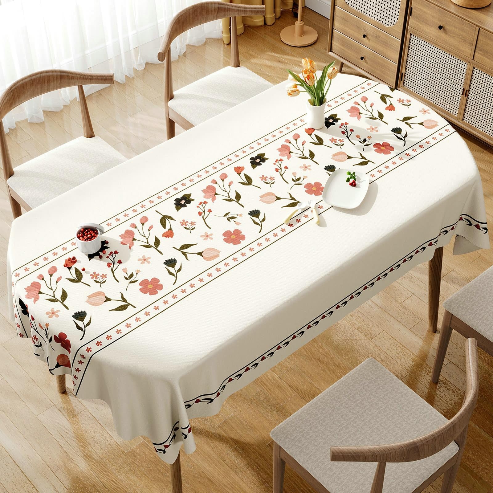 Epinki Tischdecken Eckig, PVC Tischdecke Tischfolie, Bunt, 120x160cm