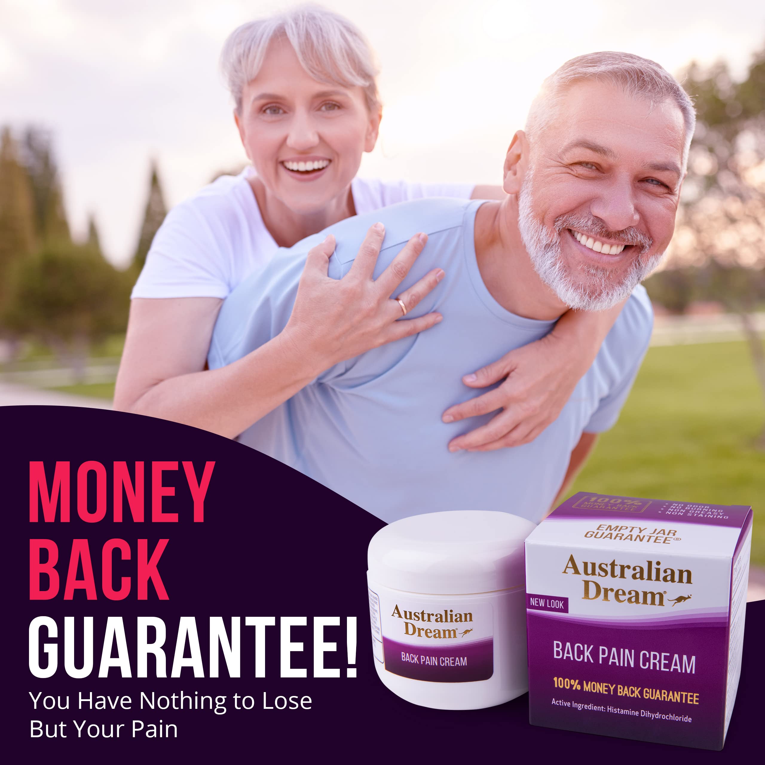 Australian Dream Back Pain Cream for Neck, Body, Muscle Aches, or