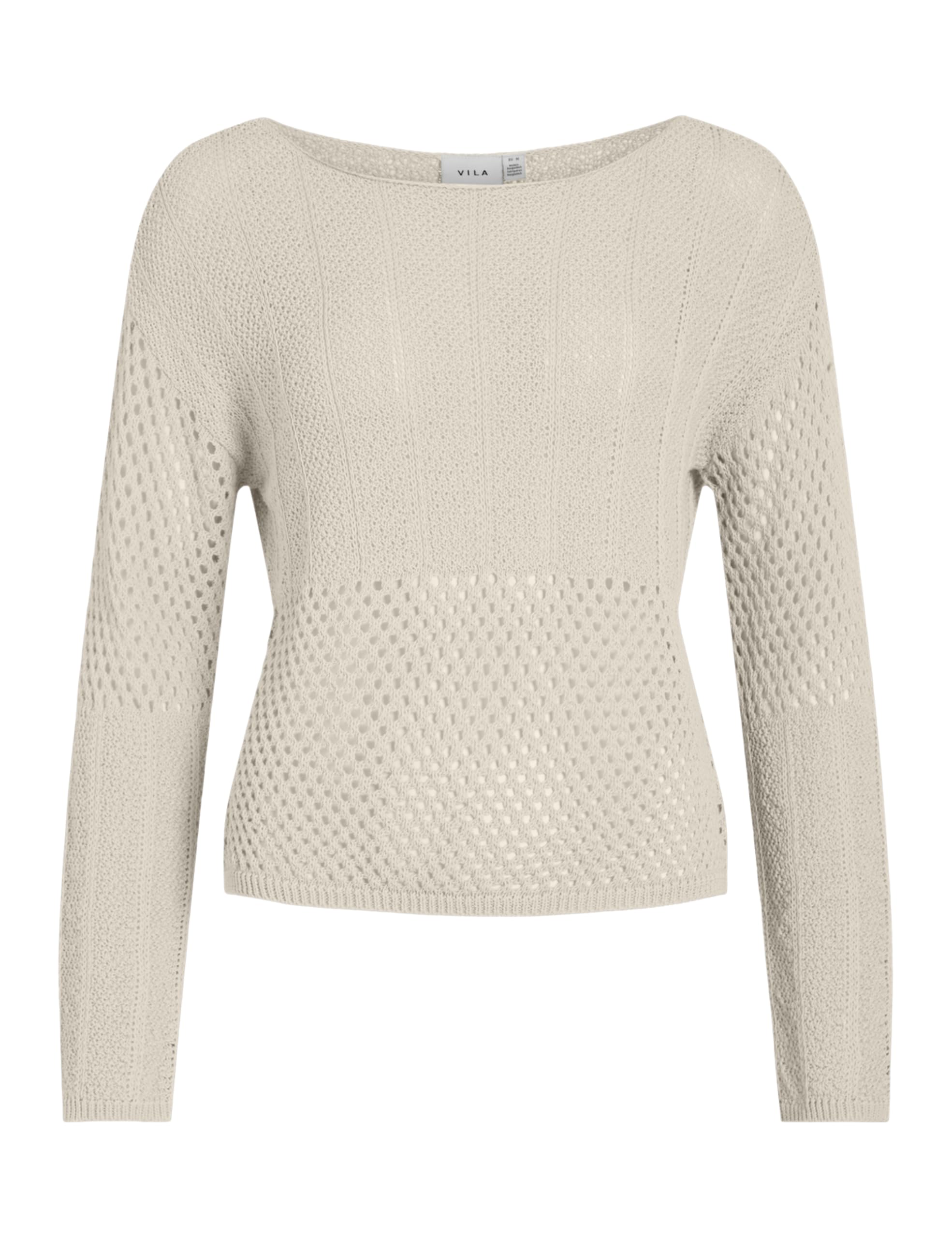 Vila Women's Viefine Boatneck L/S Knit Top, Birch, M