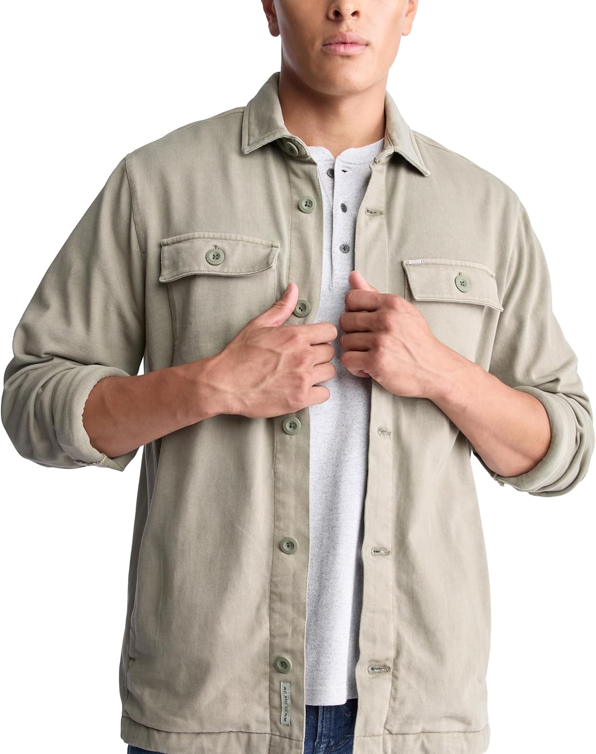 Buffalo David Bitton Men's Shirt Style Shacket Jacket, Army Green 2 Pocket, Small - Image 3