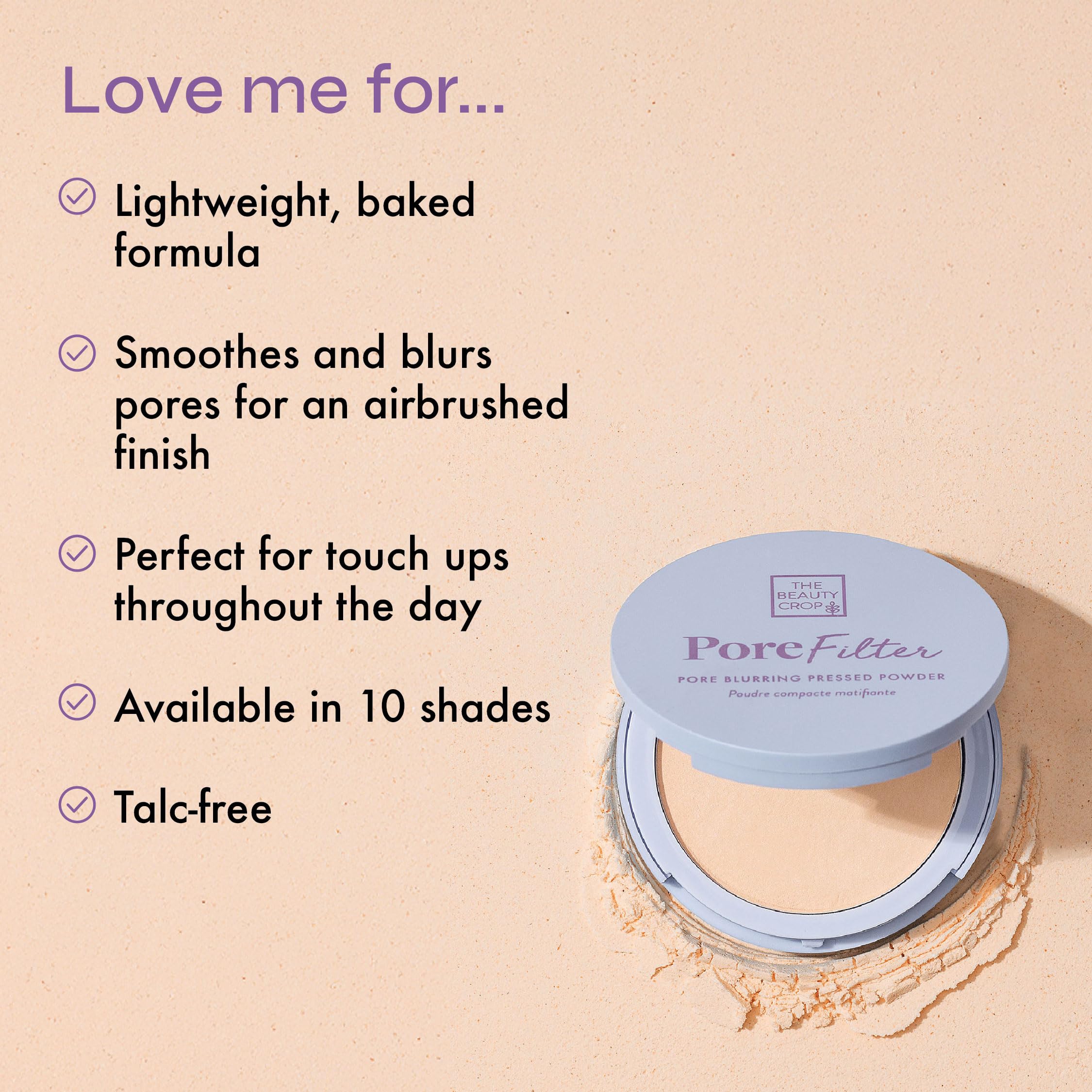 The Beauty Crop PoreFilter Pressed Powder - Blurs Pores & Controls Shine - Deep Shade - 0.34 oz, 72 g (Pack of 1) - Image 2