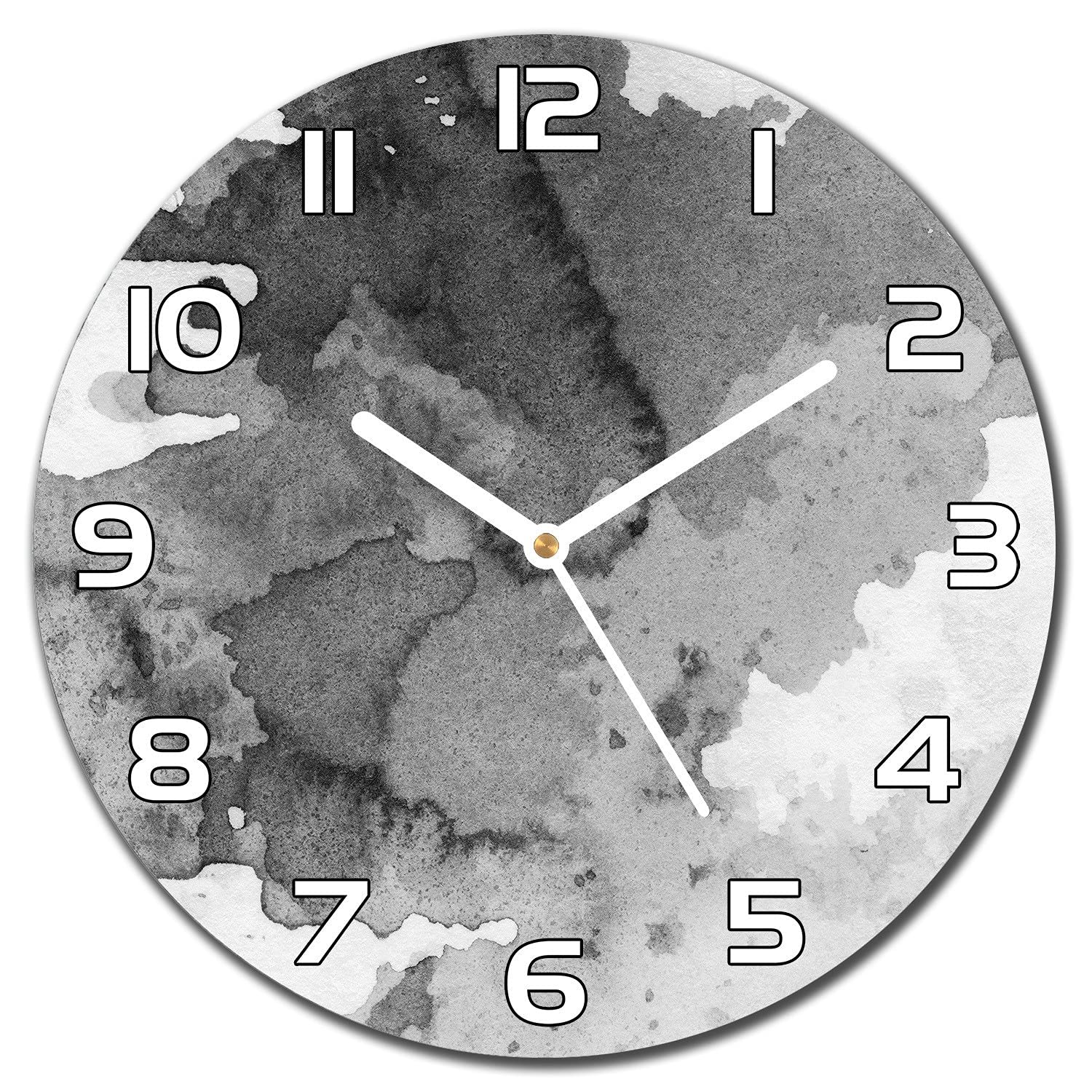 Horloge en verre 30 cm Coloray avec aiguilles blanches pour une deco murale de salon