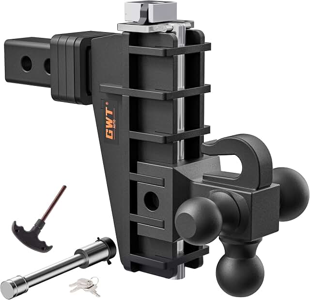 GWTAUTO Adjustable Trailer Hitch Tri-Ball