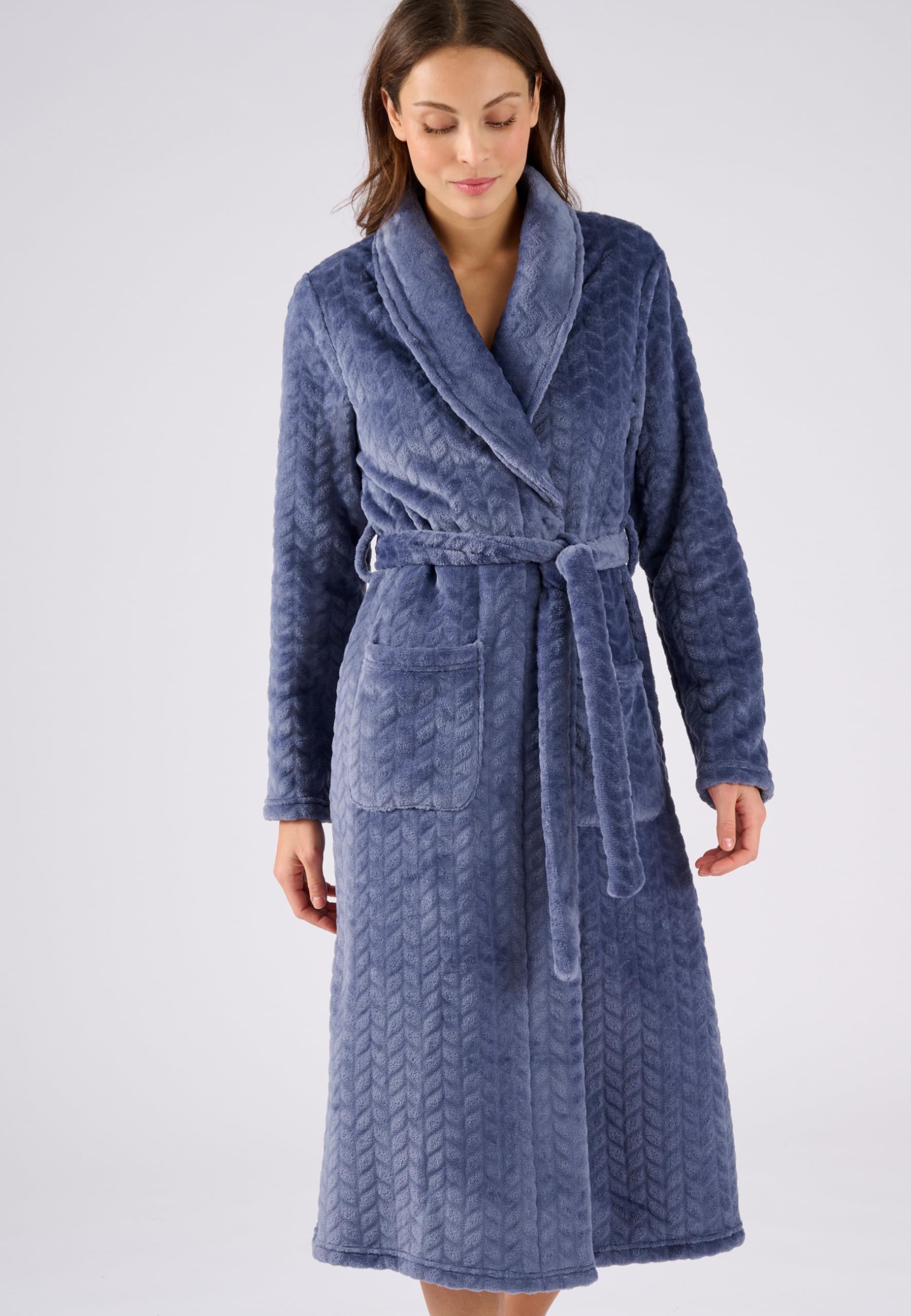 Damart Thermolactyl Femme Robe de Chambre | Toucher peluche, Polyester, Col Châle, Manches longues, Vêtement de Nuit