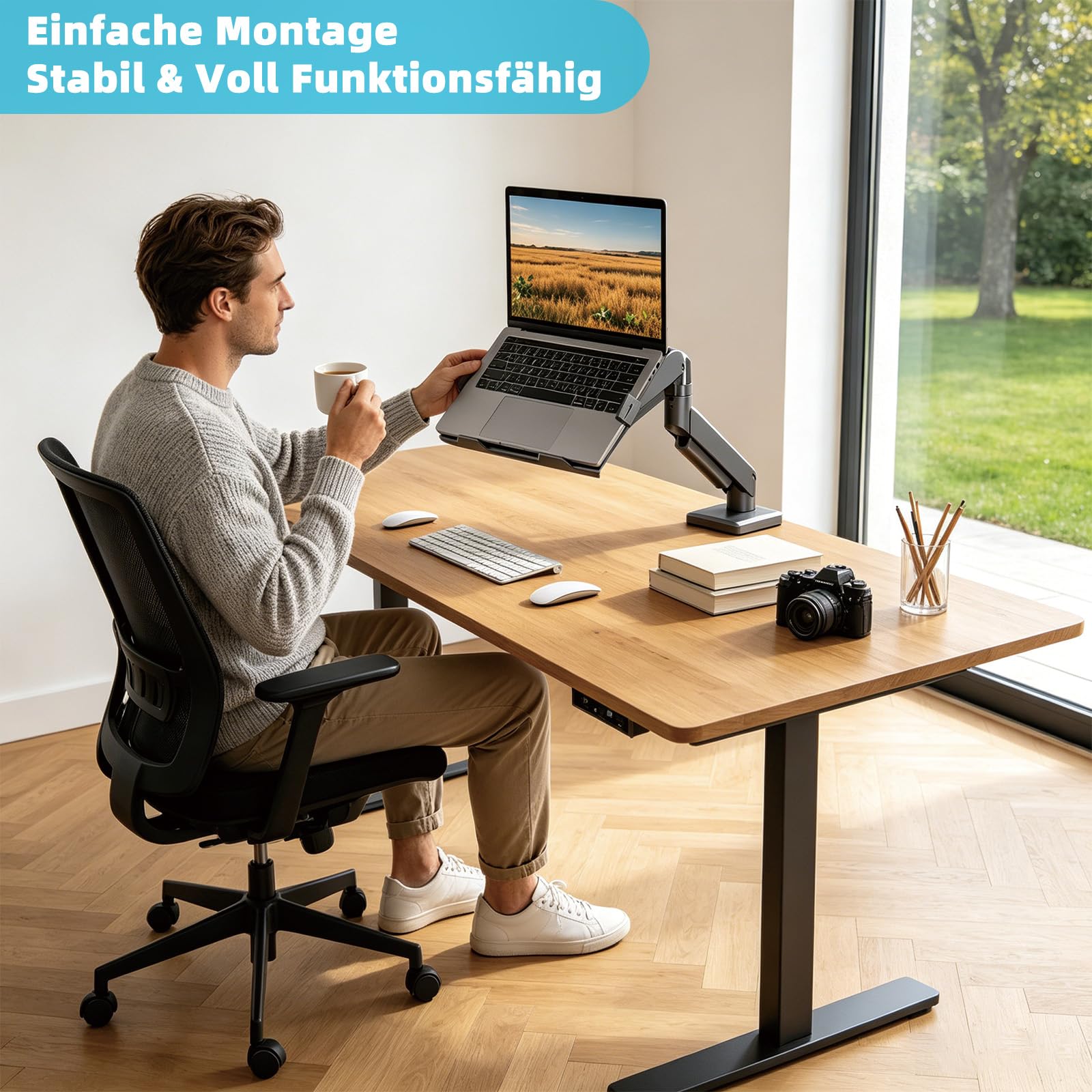 Supporto regolabile 2 in 1 per laptop | Supporto da scrivania per computer portatile da 11-17" e monitor da 17-32", supporta fino a 10 kg