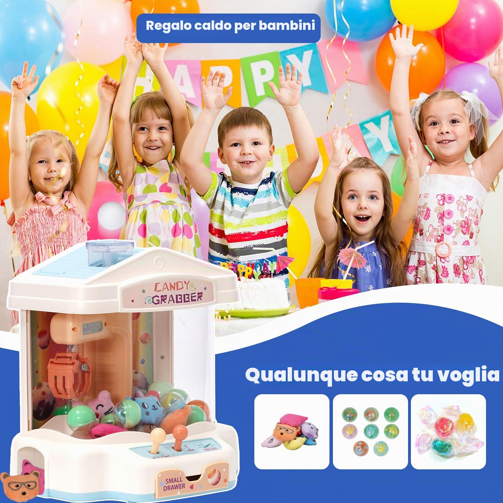 Candy Grabber Claw Macchina Per Bambini Piccola Macchina Per Afferrare Caramelle Distributore Di Dolciumi Gioco Di Presa, Regalo Festivo Per Feste Di Compleanno E Natale Delle Bambine