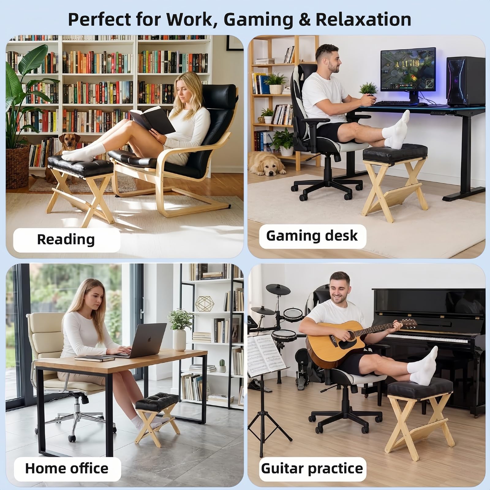 Sgabello Poggiapiedi 2‑in‑1 Sotto Scrivania Poggiapiedi Antiscivolo Ufficio | Poggiapiedi Domestico,Poggiapiedi Imbottito,Poggiapiedi Posizionare Sotto Il Tavolo,Pouf Divano,Poggiapiedi Ergonomico
