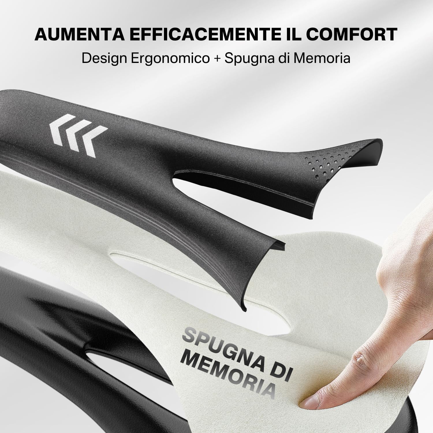 YOUNGDO Sella per bicicletta, comoda ed ergonomica, nuovo modello, migliore impermeabilità, memory foam, traspirante, ammortizzante, sella per bicicletta da uomo e da donna