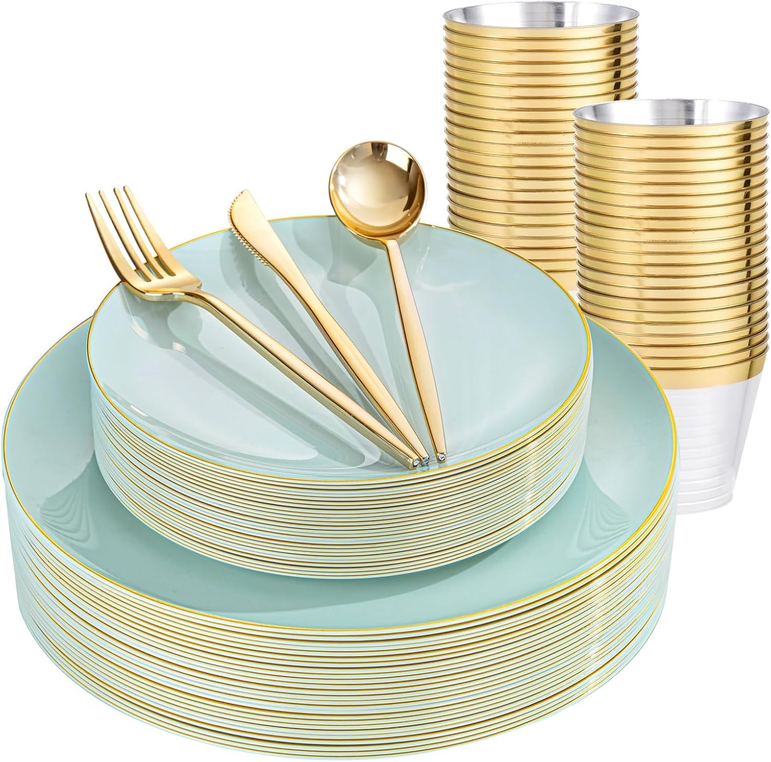 150 Ivory Plastic Plates - Party & Event Supplies -11