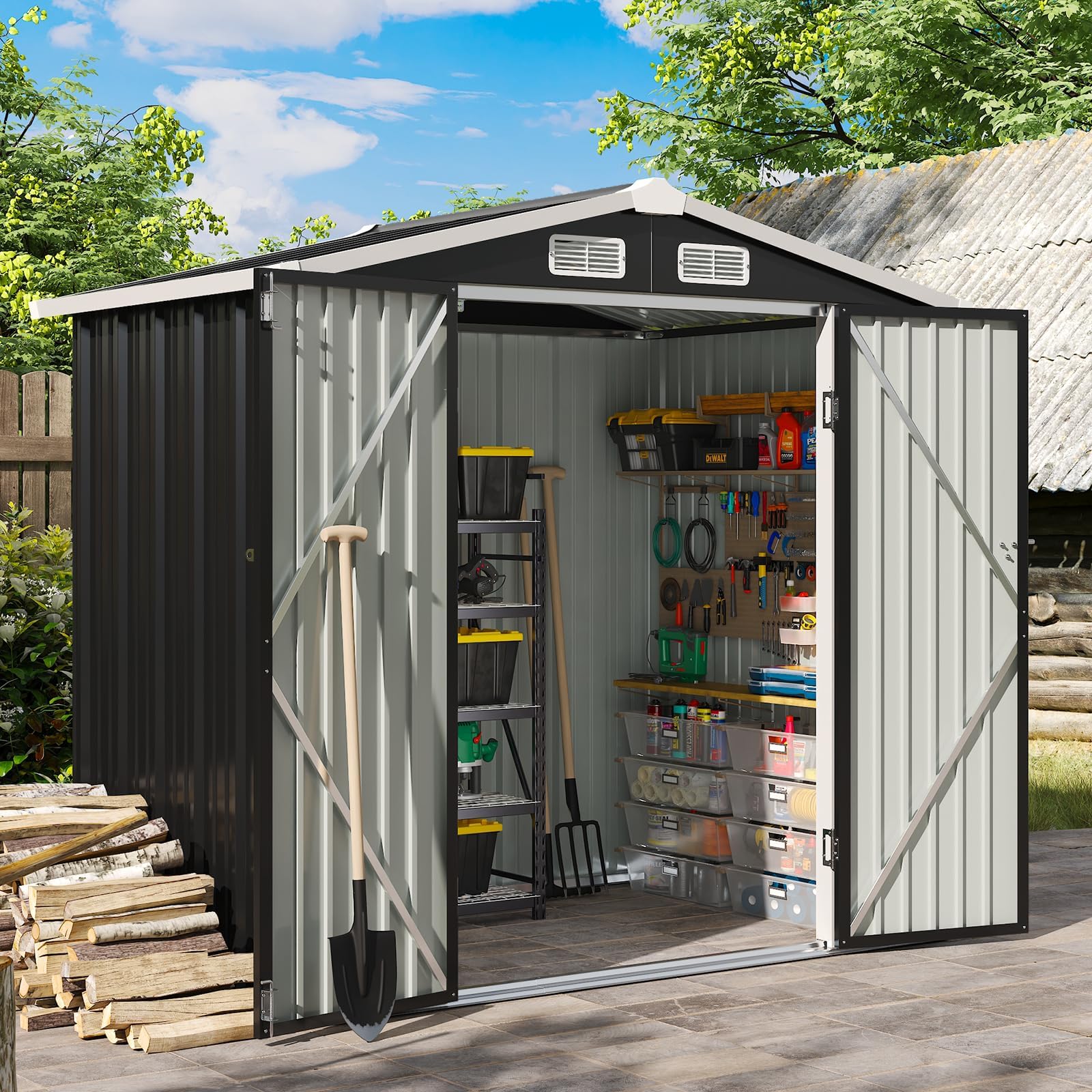 Aoxun Metall Gerätehaus,Gartenhaus für den Außenbereich