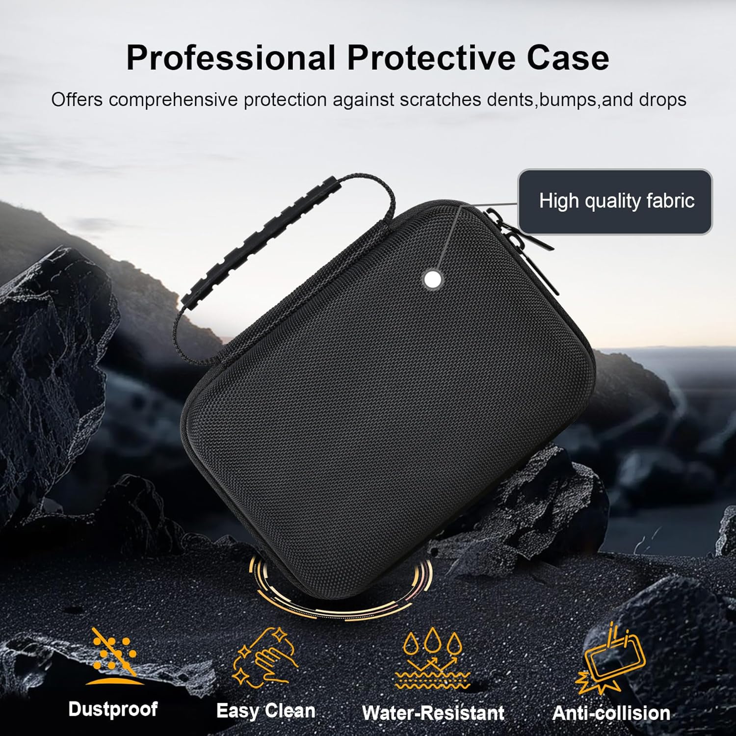 RAIALL Camera Case for KODAK PIXPRO AZ405/AZ425/AZ255/AZ401/AZ528 Digital Camera, Vlogging Camera Hard Carrying Case Protective Travel Bag, Mesh Pocket for Battery, SD Card and USB Cable, Black - Image 6