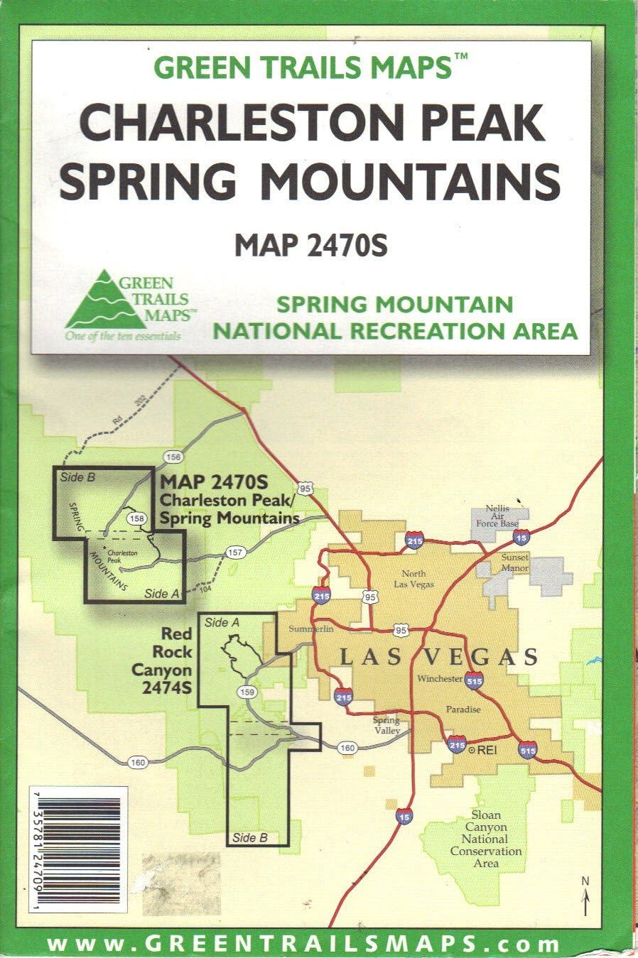 Map Of Mt Charleston Amazon.com: Charleston Peak, Spring Mountains & Spring Mountain National  Recreation Area (2470S): 0735781247091: Dharma Maps: Sports & Outdoors
