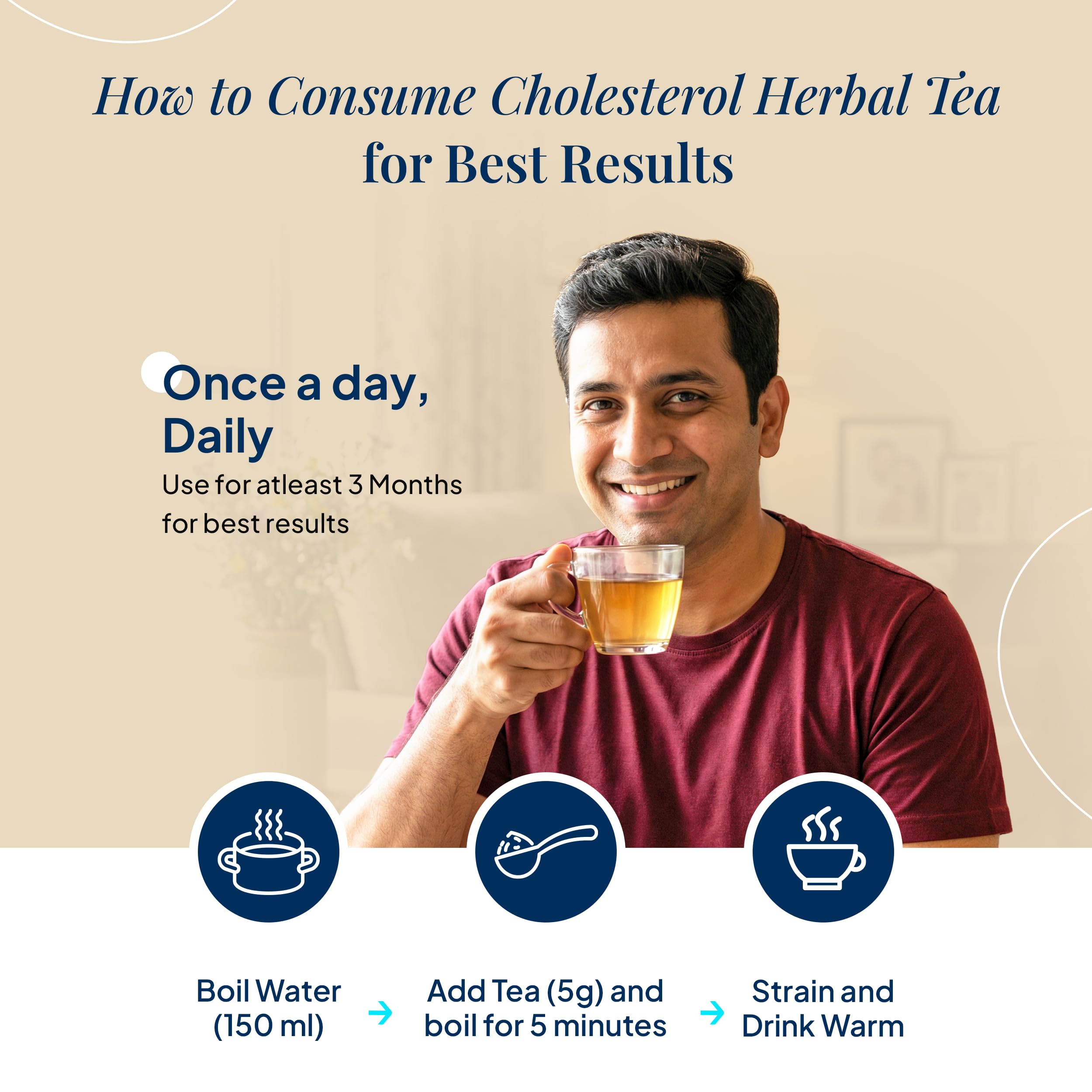 Cholesterol Care Tea, 100 Gms | Natural Ayurvedic Herbal Blend for Heart Health, Detox & Daily Wellness | Health & Liver Support | No Added Sugar & Artificial Flavours — Amazon image 4
