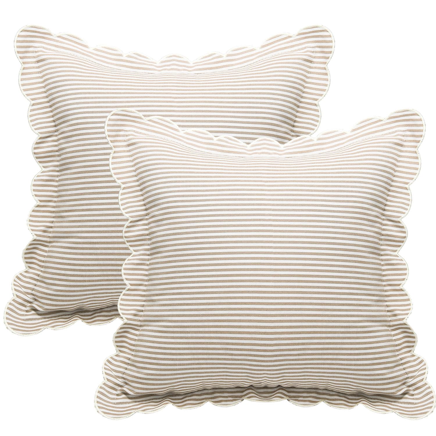 Photo 1 of ***MISSING 1***
Newwiee 2 Pack Scalloped Pillow Cover 18 x 18 Inch Stripe Throw Pillow Cover Cotton Decorative Pillowcase for Women Men Couch Living Room Cushion Indoor Outdoor Decoration (Beige, Scalloped)