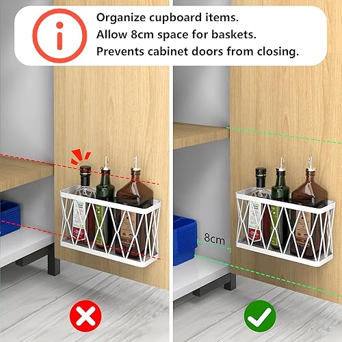 Miniatura 2 de YIGII Paquete de 3 organizadores adhesivos para puerta de gabinete, organizador de almacenamiento de tapa para Tupperware, organizador de puerta de