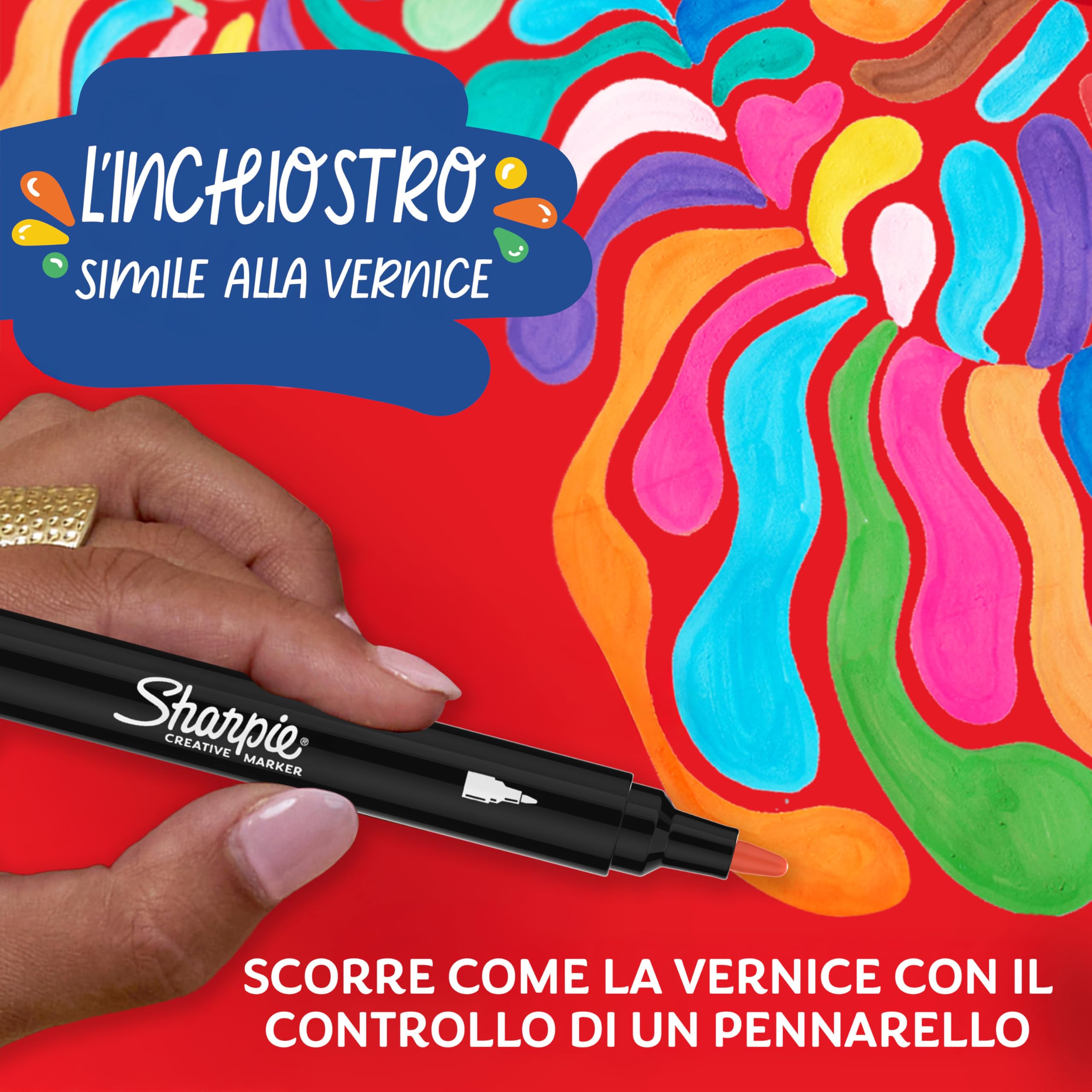 Sharpie Creative Marker Pennarelli Acrilici per Hobby Creativi | Pennarelli a base d'acqua con punta tonda | Toni caldi | Ideali per Fai da Te Decorazioni e Scuola | Set da 36